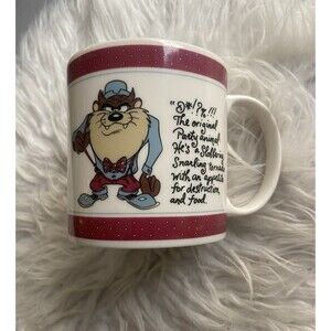 Vintage Warner Bros Taz Tasmanian Devil Mug Looney Tunes Studio Store 1992